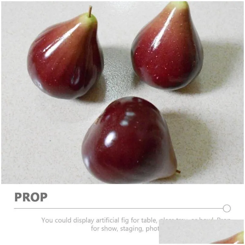 Party Decoration 3pcs Fake Fig Artificial Fruit Decorative Models For Home Kitchen Store