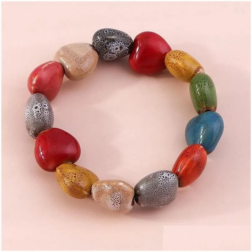 Charm Bracelets Fashion Colorful Natural Stone Handmade Beads & Bangles For Women Girls Party Birthday Jewelry Gifts