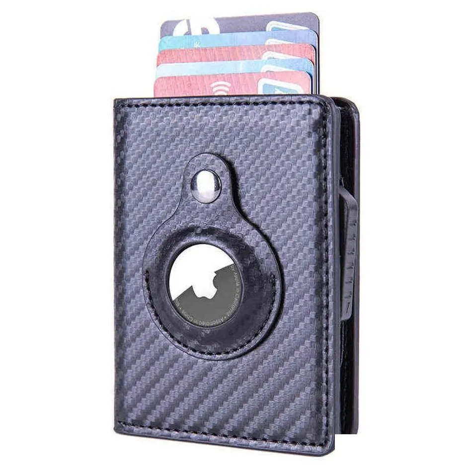 Real Leather Rfid Blocking Card Holder Men Wallets Money Bag 2022 Small Slim Mini For Airtag Air tag J220809272e