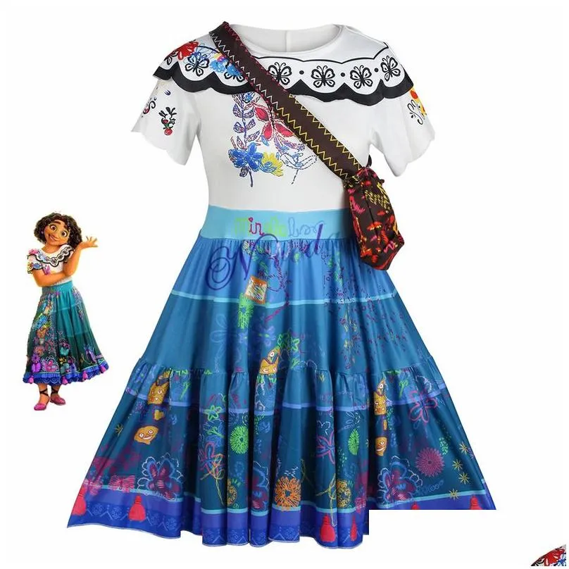 Cosplay Encanto Adt Isabella Mirabel Madrigal Costume Dolores Pepa Princess Dress Girl Women Kids Halloween Party Up 220721 Drop Deliv Dh1Nc