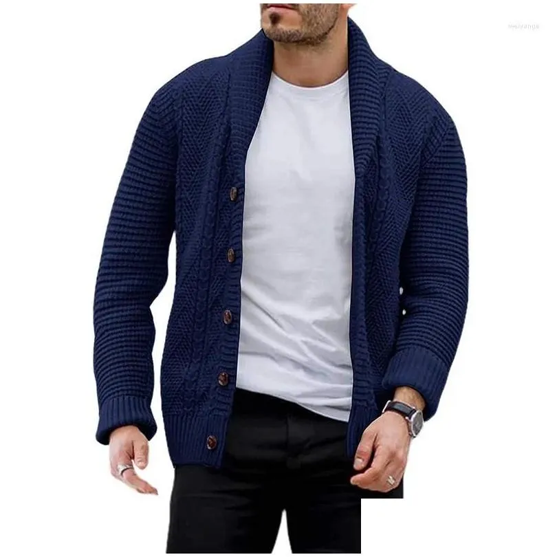 Men`s Sweaters Sweater Cardigan Autumn And Winter Solid Color Button Europe The United States Casual Large Size