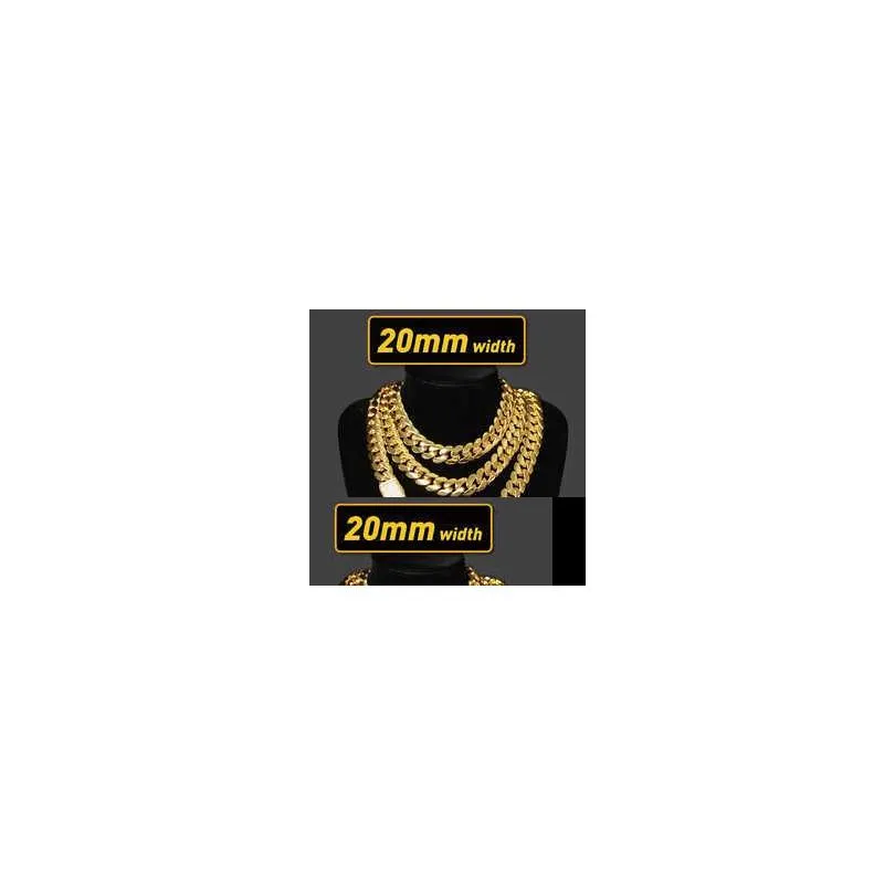 Wholesale Choker 18k Gold Custom Gold Cuban Link Chain 24k Gold Cuban  Chain 18mm  Cuban Chain Necklace