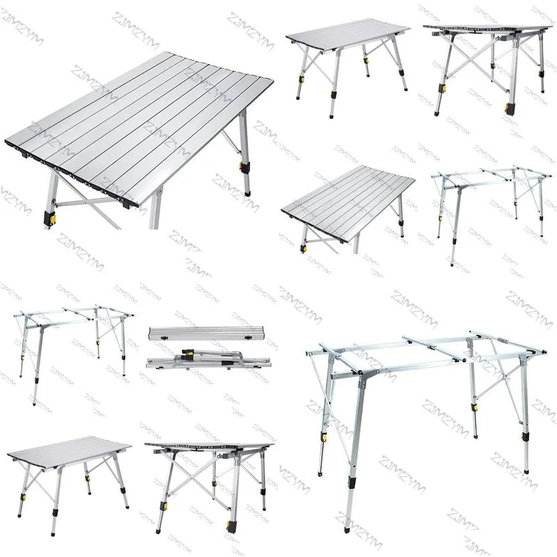 Furnishings Outdoor Folding Table Camping Aluminium Alloy Picnic Table Waterproof Durable Folding Table Desk Ultralight Design