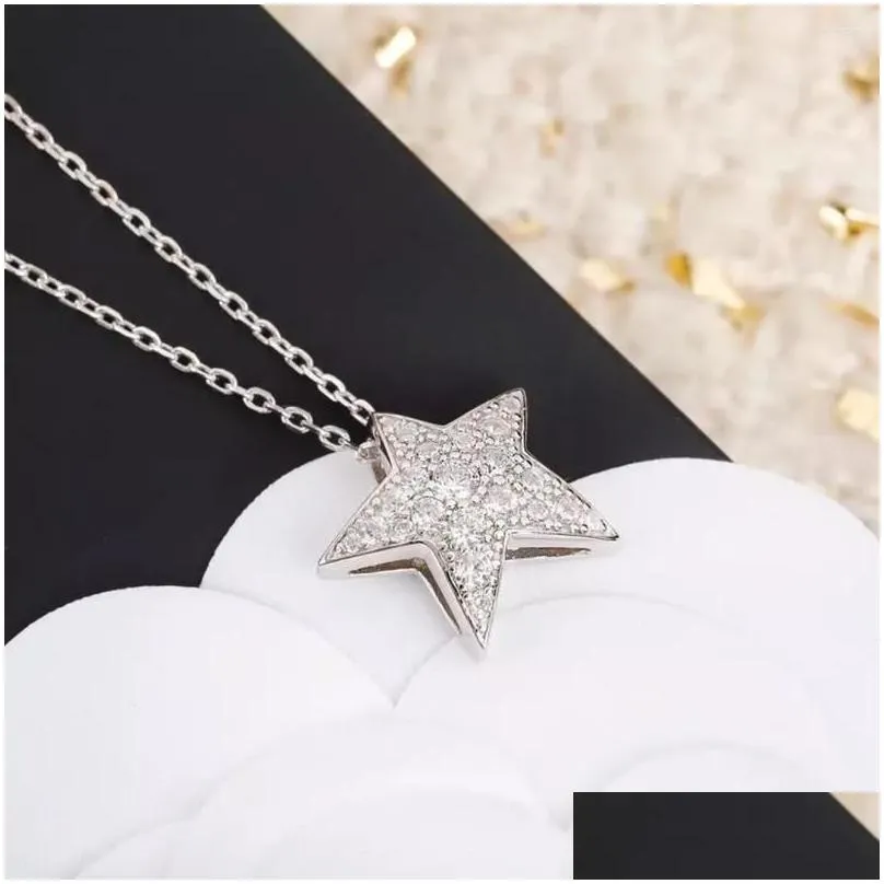 Chains S925 Sier Personality Simple Comet Meteor Star Necklace Halloween Hypoallergenic Elegant Cute Temperament Jewelry Party Gift D Dhjm6