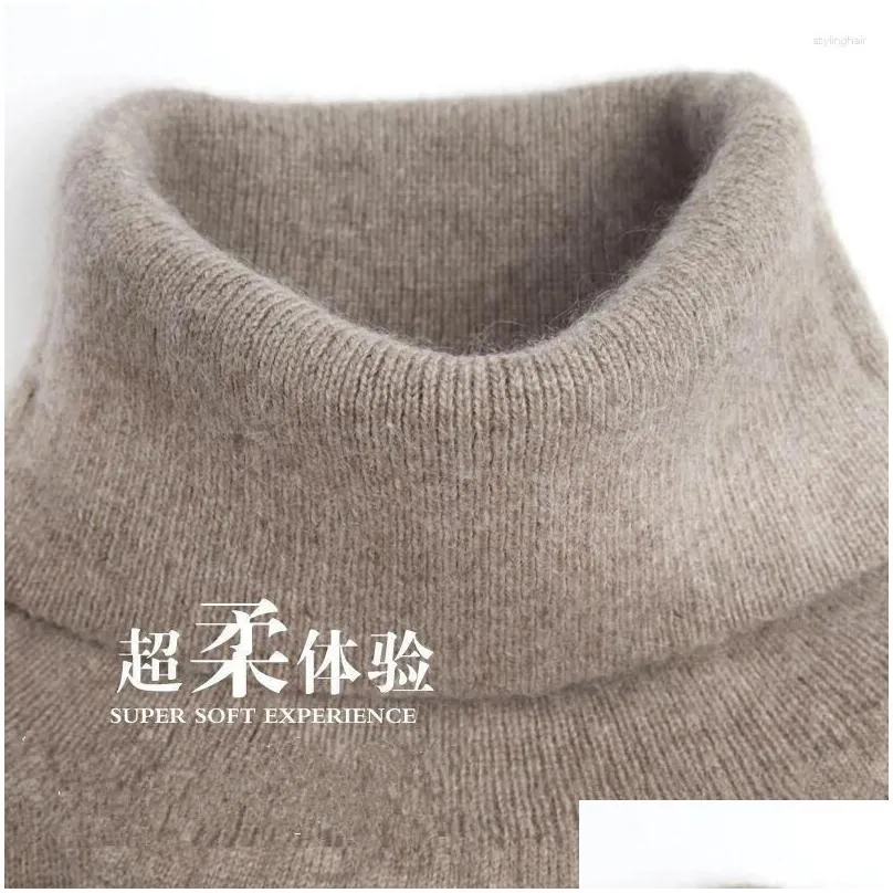 Men`s Sweaters Cashmere Cotton Blend Turtleneck Men Sweater 2024 Autumn Winter Daily High Collar Jumper Jersey Hombre Pull Homme Knit