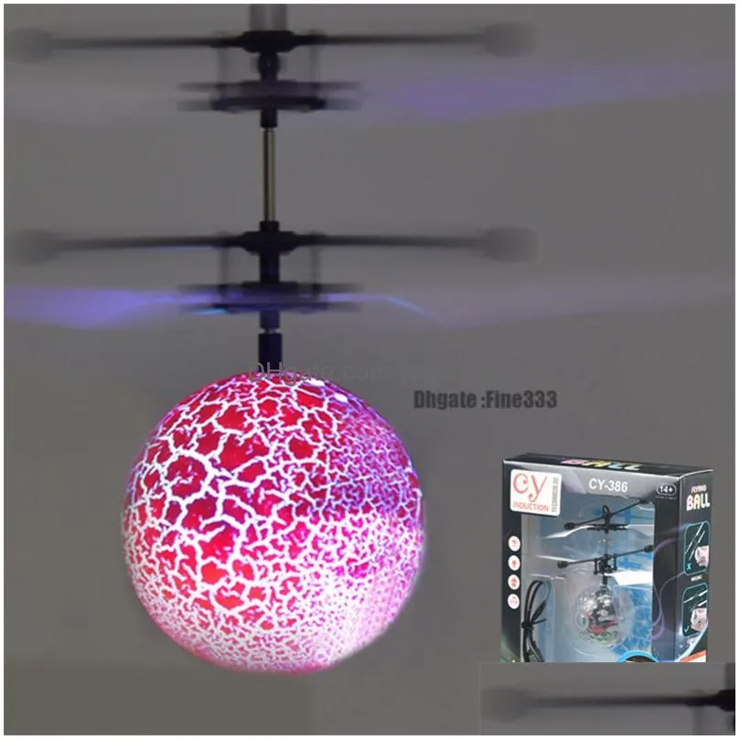 Led Flying Toys Ball Luminous Kid Flight Balls Electronic Infrared Induction Aircraft Remote Control Magic Sensing Helicopter Drop Del Dhw2S