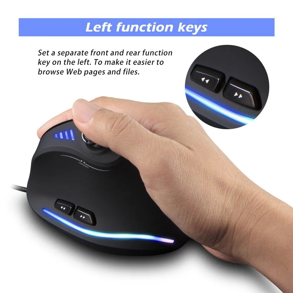 wired gaming mouse vertical mouse optical mice 11 buttons 10000dpi rgb light belt for  pc computer laptop