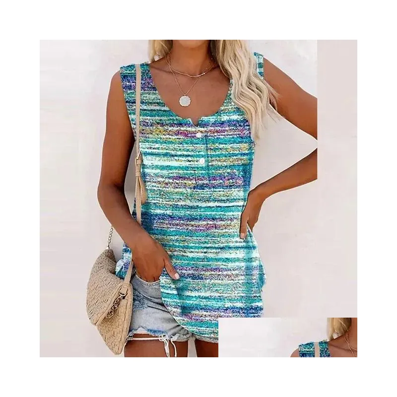 women Sleevel Printed Vest Tank Tops Ladies Summer Casual Loose T-Shirt Daily Clothing For Female Plus Size Oversized 2023 q3SI#