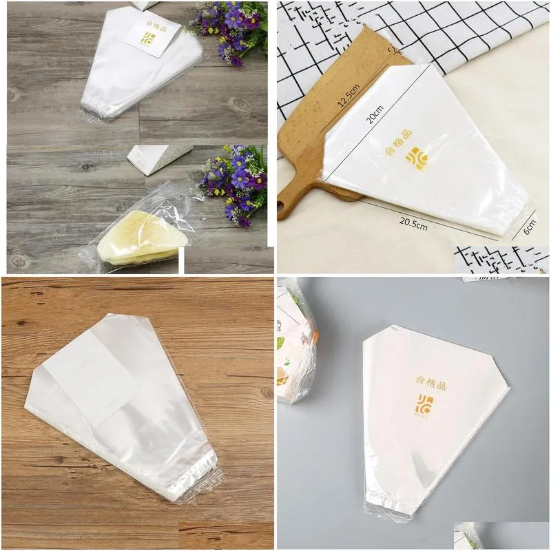 Triangle Disposable Sandwich Packaging Bag Plastic Transparent Sandwich Wrappers Thicken Easy To Tear Bread Bags Wedding F2024331