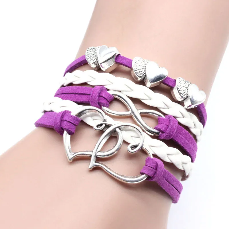 Charm Bracelets Mti Layer Bracelet Jewelry Women Fashion Vintage Handmade Infinity For Men New Design Braided Wrap Leather Drop Deliv Otqvs