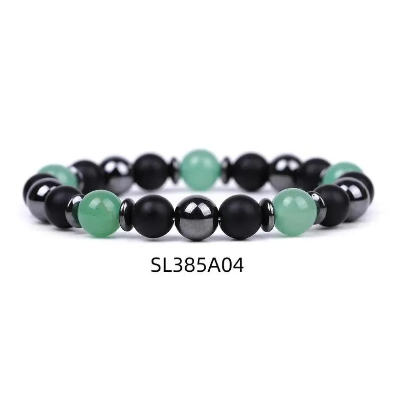 Charm Bracelets Leisure Sports Black Magnet Tiger Eye Stone Bracelet Women Pink Crystal Green Aventurine White Turquoise Bangle GiftCharm