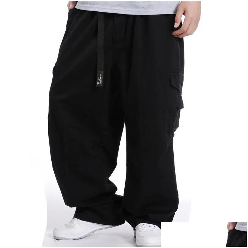 Men`S Pants 4 Colors Mens Retro Elastic Waist Overalls Trousers Hip-Hop Style Casual Sports Fashion Drop Delivery Apparel Clothing Dh32M