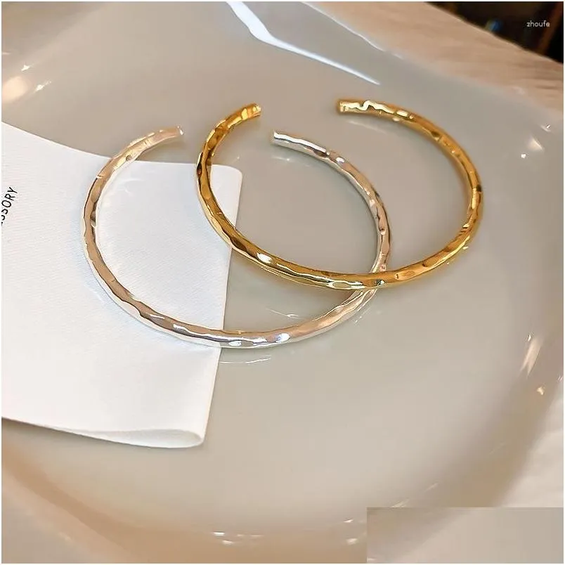 Bangle Minar Simple Gold Silver Color Metallic Bangles Brass Pleated For Women Man Unisex Statement Casual Accessories