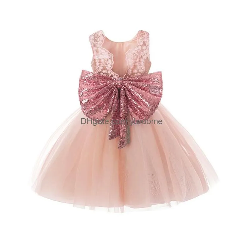 Girl`S Dresses Girls Princess Girl Wear Sleeveless Bow Dress For 1 Year Birthday Party Toddler Costume Summer Events Ocn Vestidos Drop Dhudi