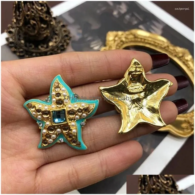 stud earrings starfish earring brooch