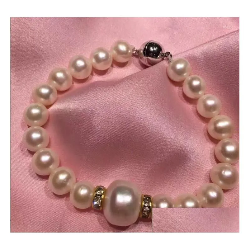 Charm Bracelets Luxury Noble Jewelry Genuine QUALITY 8-9 11--12 MM Natural Freshwater PEARL Bracelet