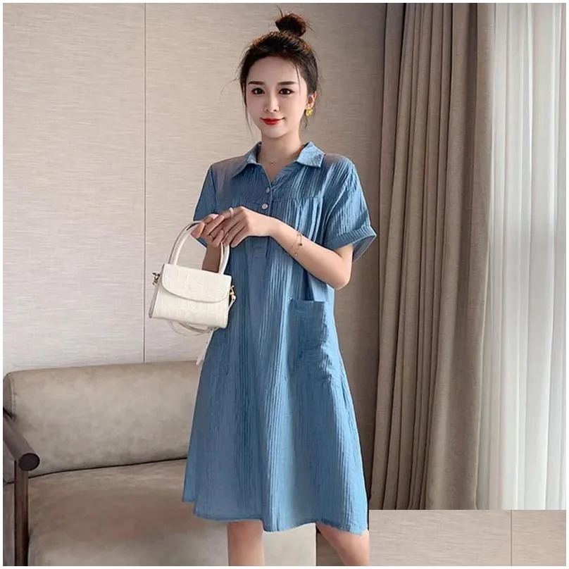 Women`s T-Shirt Dress Summer 2021 Large Size Loose Mid-Length Slimming Casual Short-Sleeved Shirt