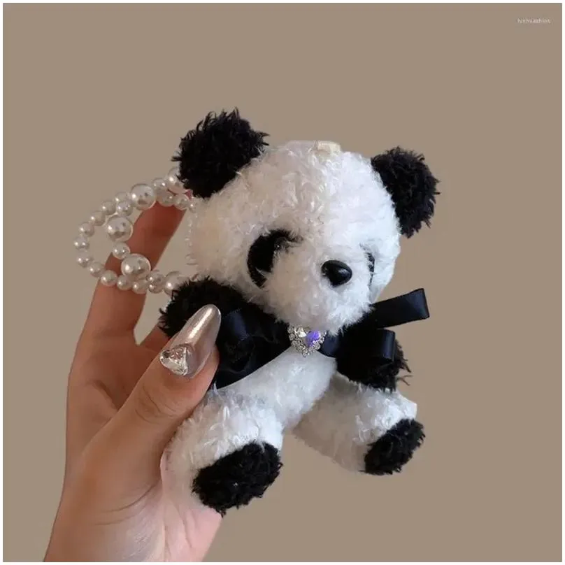 Hair Accessories Doll Plush Panda Rope Ring Ponytail Holder Bracelet Pearl Elastic Band Girls