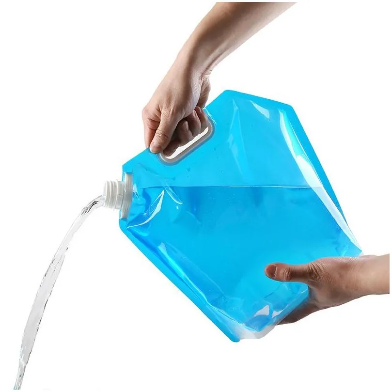 Emergency Preparedness Wholesale 5L/10L Folding Water Bottle Large Capacity Outdoor Cam Climbing Cycling Portable Bag Kettle Hiking Pi Dhz8Z