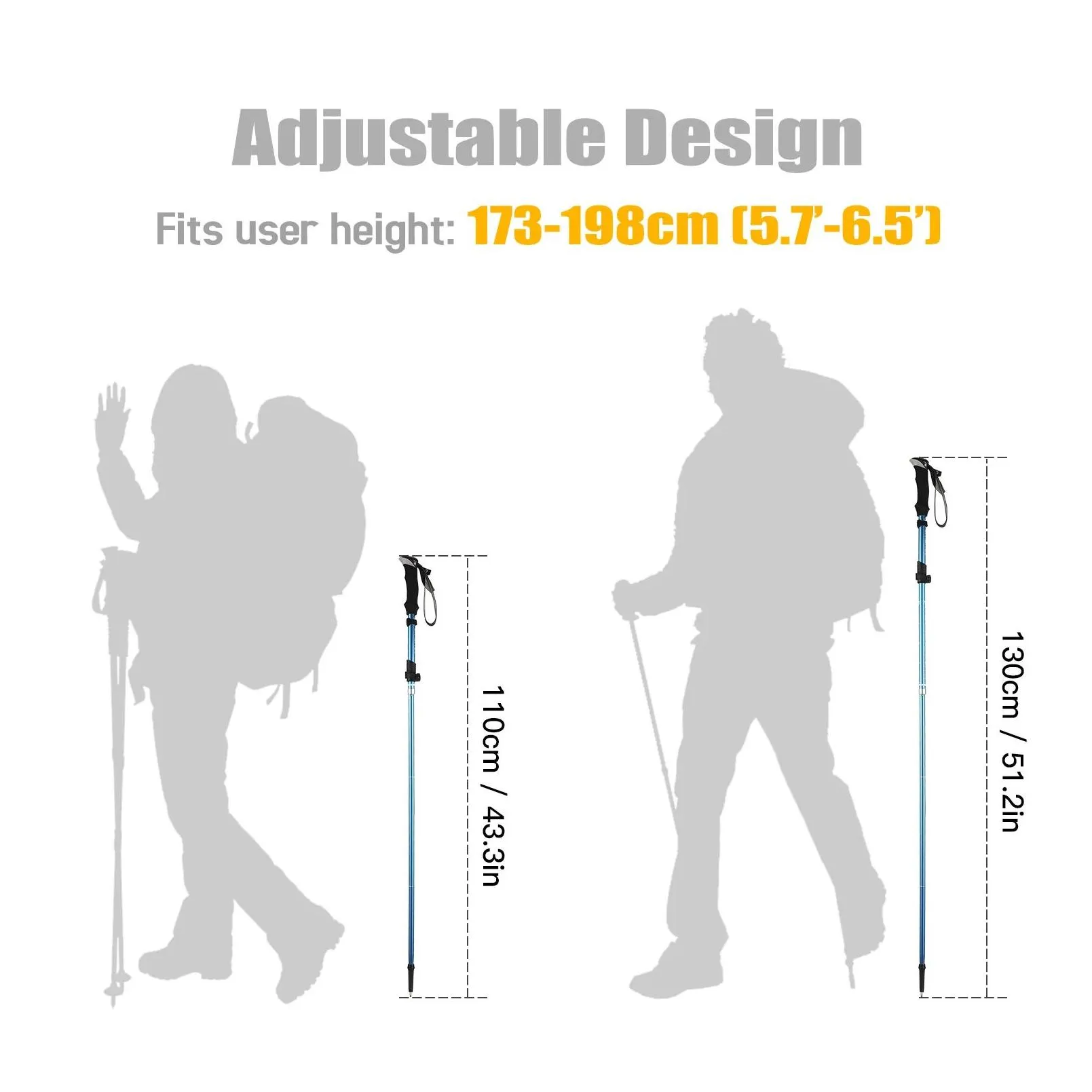 Sticks Tomshoo Trekking Pole Lightweight Collapsible Trekking Poles Fivefold Walking Stick for Hiking Camping Trekking Accessories