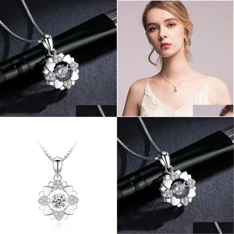 tmall plated 925 silver necklace female minimalic hone chain heart shaped spirit pendant female christmas gift wholesale