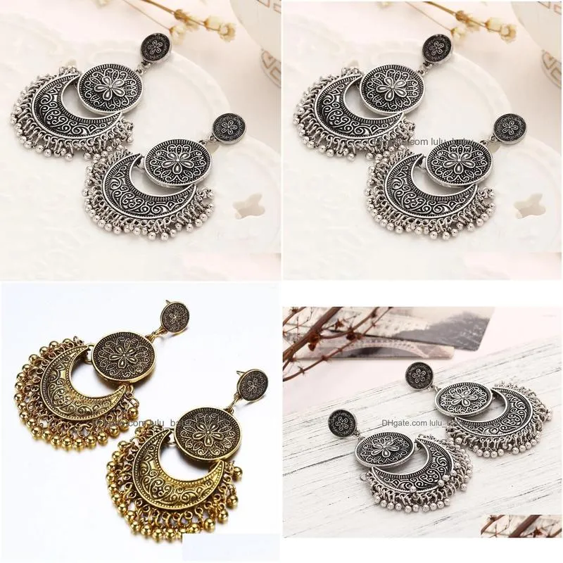 dangle earrings vintage ethnic gypsy boho tassel for women ladies drop brincos jewelry 2023