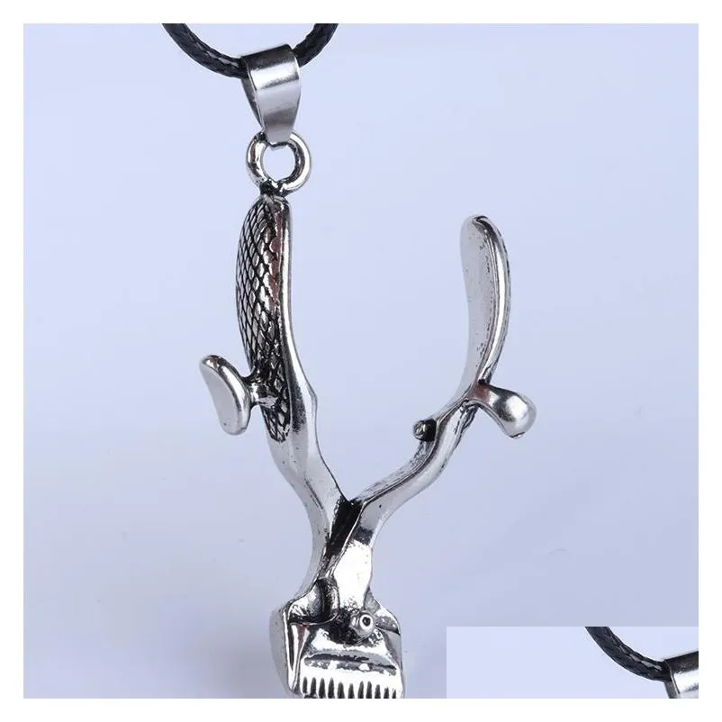 creative punk haircut shave domineering hanging necklace