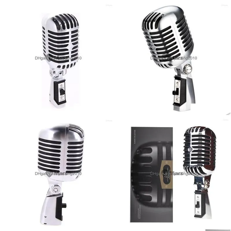 Microphones 55Sh Series Ii Metal Vintage Microphone Simation Classic Dynamic Vocal Mic Wired Recording For Karaoke Drop Delivery Dhiga