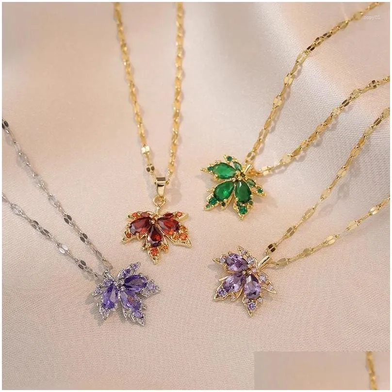 Pendant Necklaces Stylish And Beautiful Zircon Necklace Multi-Color Optional Women`s Perfect Gift For Girls Women