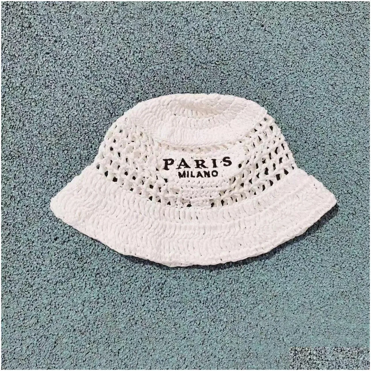 Wide Brim Hats Fashion Designer Bucket Hat Summer Tide St Shade Protection Beach Hand Woven Fishermans Cap Drop Delivery Accessories H Otkv2