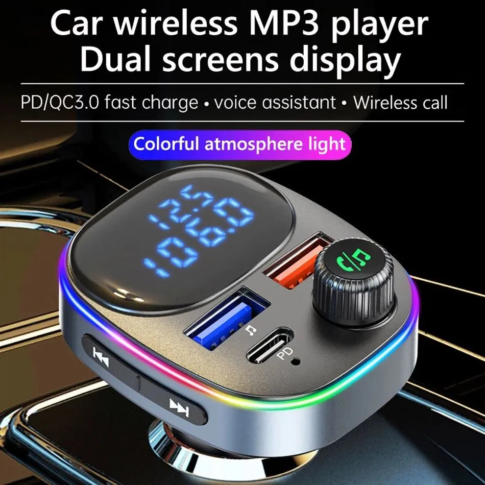 Bluetooth Car Kit FM Transmitter MP3 Stereo Player Wireless Handsfree 20W PD Type-c QC3.0 Quick  BC82