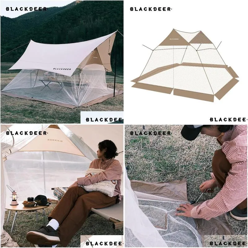 Shelters BLACKDEER Summer canopy antimosquito mesh tent 58 people field camping picnic ventilation tent