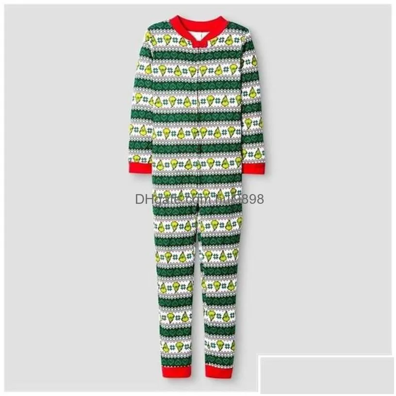 Family Matching Outfits Christmas Pajamas Clothes Mother Daughter Romper Jumpsuit Father Son Mon Year Drop Delivery Baby Kids Matern