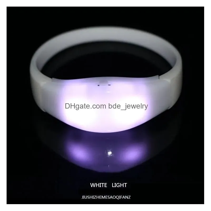 led toys sound-activated luminous bracelet vibration sensor silicone wrist strap cheering props bar festival supplies
