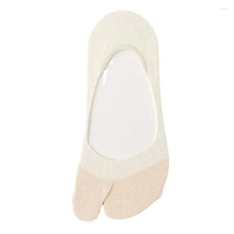 Women Socks Mesh Flip Flops Simple Shallow Soft Split Toe Boat Elastic Invisible Finger Hosiery Student