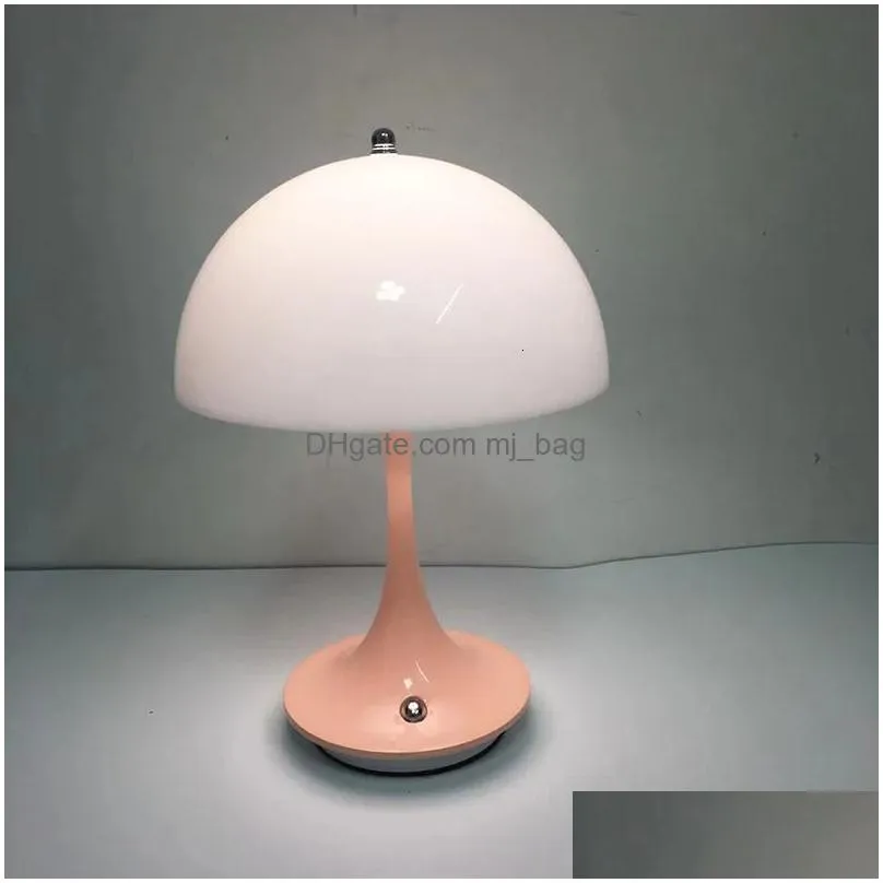 Decorative Objects & Figurines Figurinesdanish Luxury Nordic Retro Small Table Lamp Bedroom Bedside Rechargeable Decoration Study Livi Dh6Kv