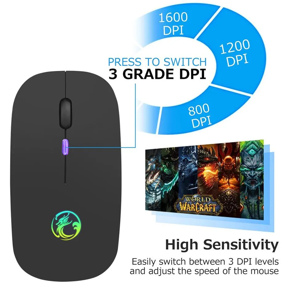 wireless mouse bluetooth 5.0 rgb rechargeable mice computer silent mause led backlit ergonomic gaming mouse for laptop pc