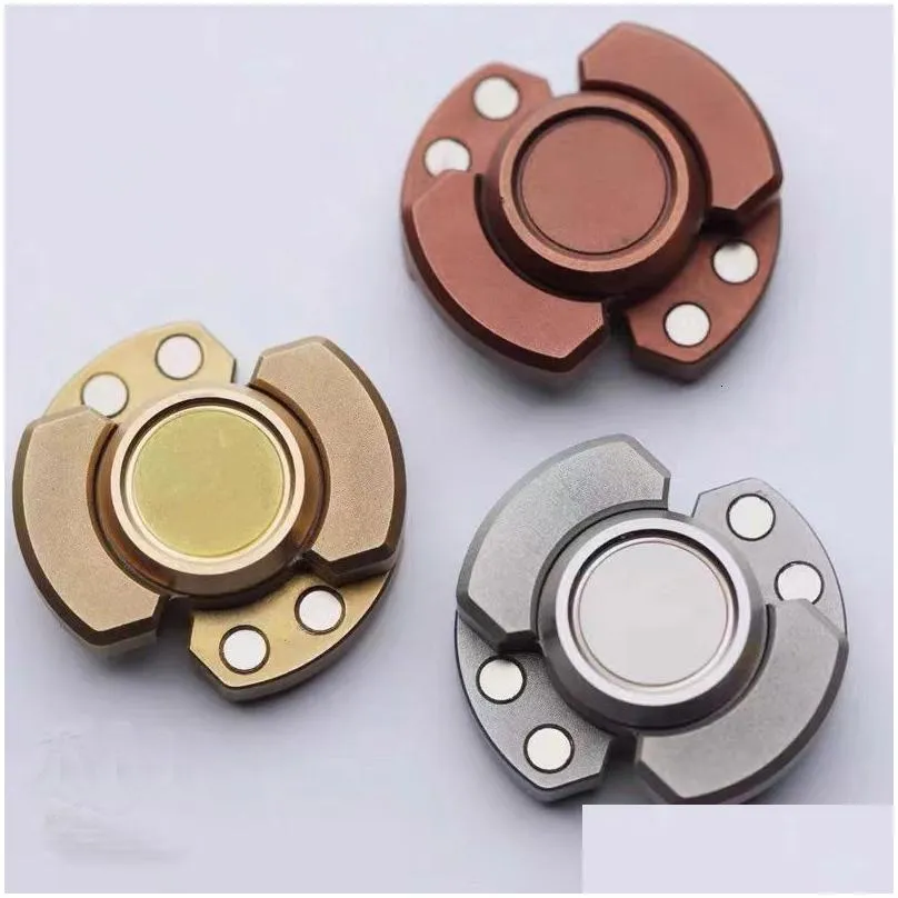 Spinning Top Mtiple Play Magnetic Slider Fidget Spinner Edc Adt Toys Anti Hand Adhd Anxiety Autism Relief Drop Delivery Dhqqj