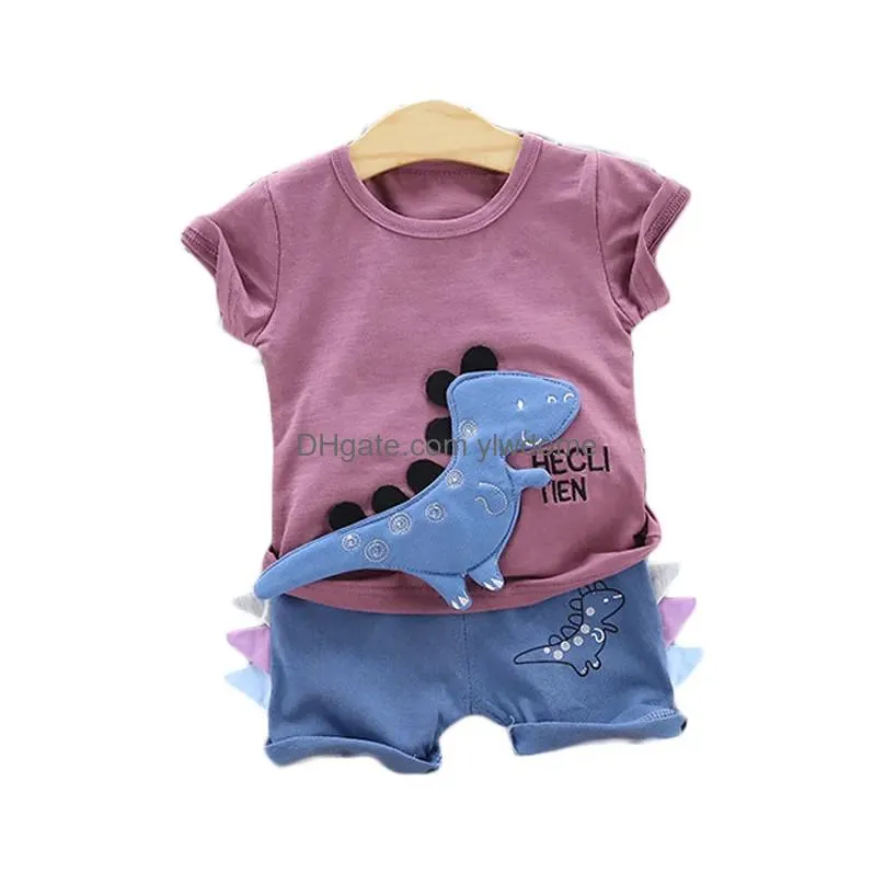 Clothing Sets Melario Kids Boys Clothes Summer Fashion Toddler Boy Cartoon Dinosaur Casual Cute Costumes 2Pcs 1 4Y 2104127026097 Drop Dhle4