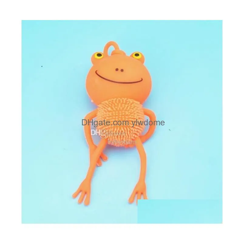 Led Toys Creative Funny Toy Squishy Frog Flashing Soft Furry Ball Stretchable Rubber Model Spoof Vent For Children Kids Adts Drop Deli Dheod