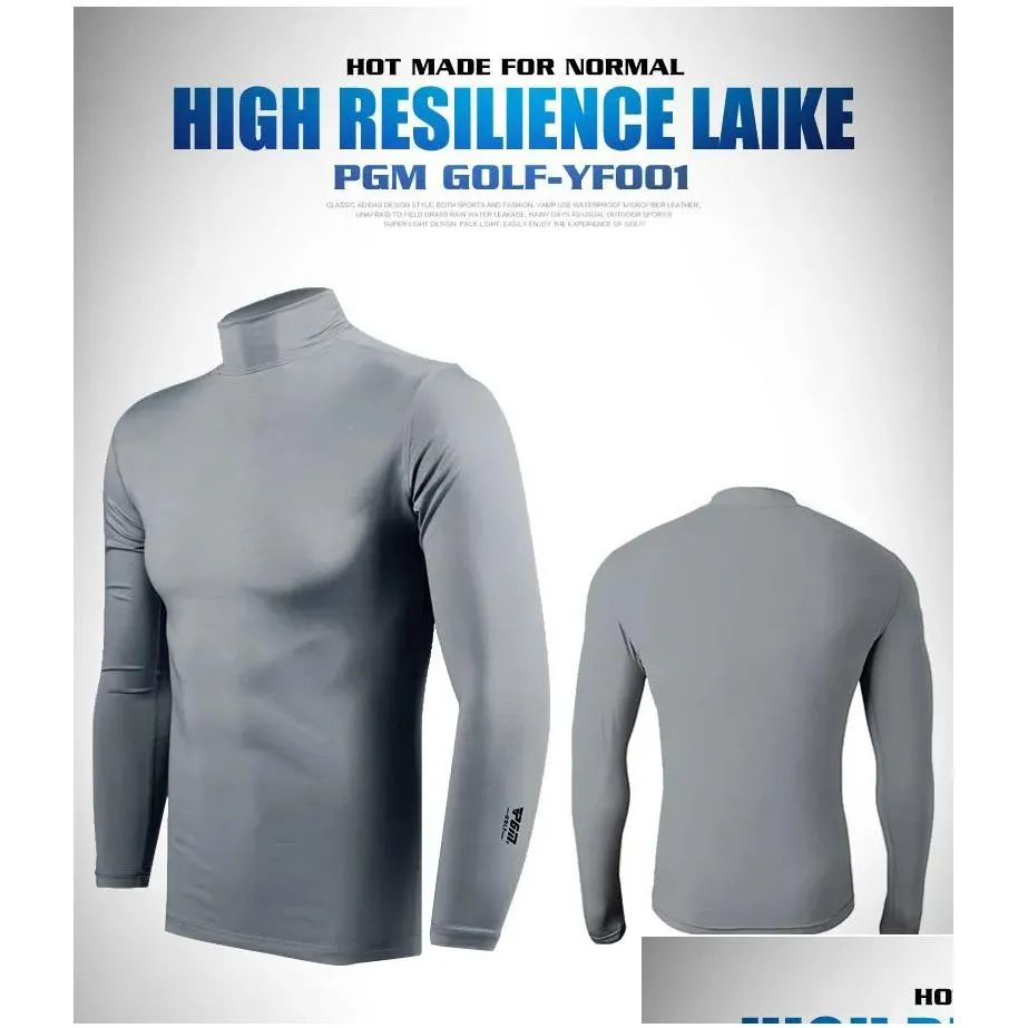 Shirts PGM Mens Sun Protection Shirt Ice Tights Long Sleeve T Shirt AntiUV Training Underwear Shirts Golf T Shirt Men