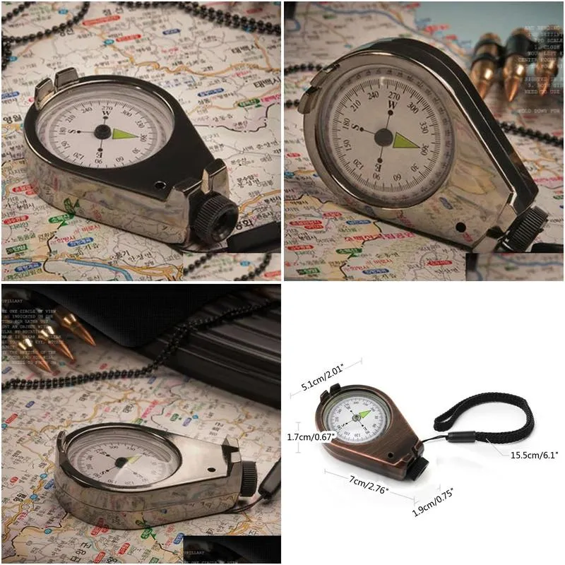 Compass Outdoor Multifunctional American Metal Compass Portable Accurate Waterproof Shakeproof Geologic Survival Compass Surveyors