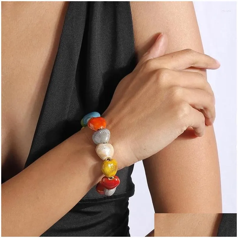 Charm Bracelets Fashion Colorful Natural Stone Handmade Beads & Bangles For Women Girls Party Birthday Jewelry Gifts