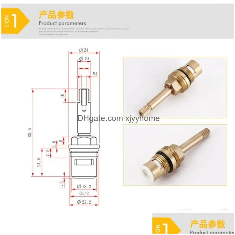 Kitchen Faucets Quick Opening Brass Tap Vae Home Hardware Accessories Copper High Ceramic Screws 3105B 82Mm Long 1/2 Drop Delivery Dhgzn