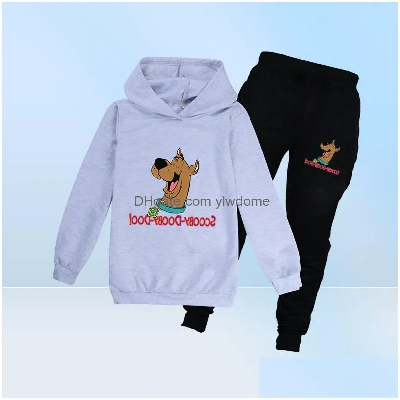 Clothing Sets Autumn Boy Clothes Set Long Sleeve Casual Sports Children Scooby Doo Boutique Kids Toddler Outfits Girl Camisetas Drop D Dhopb