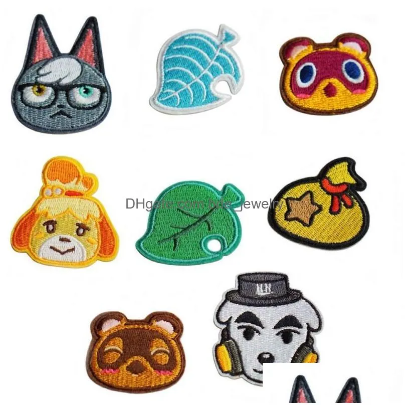 diy animal crossing iron ones for clothes jean jackets embroidery stripes stickers clothing applique decoration