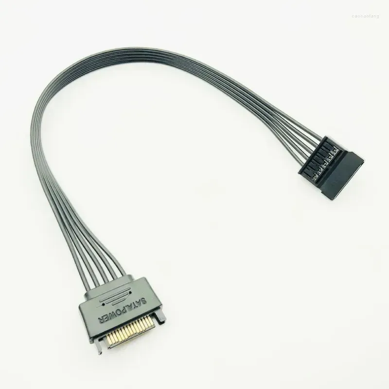Computer Cables 30CM Black Single Sleeved SATA 15Pin Male To Female Power Extension Cable HDD SSD Supply For PC