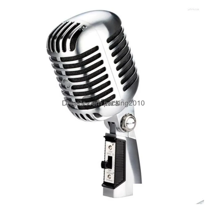 Microphones 55Sh Series Ii Metal Vintage Microphone Simation Classic Dynamic Vocal Mic Wired Recording For Karaoke Drop Delivery Dhiga