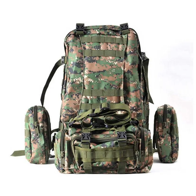 50L Military Tactical Backpack 4 in 1 Rucksack Bag Molle Camping Hiking Outdoor Climbing Travel Bag Army Multifunction Backpack