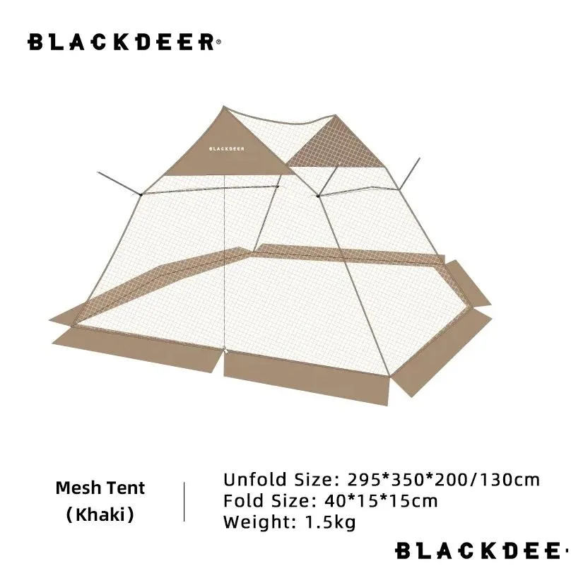 Shelters BLACKDEER Summer canopy antimosquito mesh tent 58 people field camping picnic ventilation tent